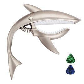 Imelod Guitar Capo for Acoustic and Electric Guitar Shark Capo Zinc Alloy with Good Hand Feeling, No Fret Buzz and Durable(Grey)