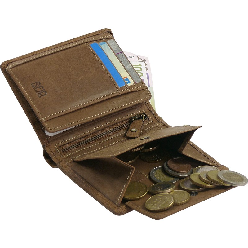 Harrys-Collection Wallet made of high-quality vintage leather + RFID with