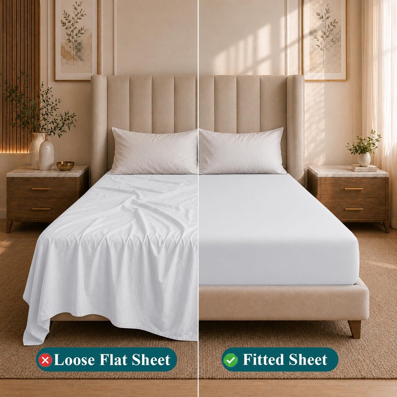 Moonlight Bedding Super King Fitted Sheet White - Premium 25cm