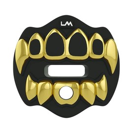 3D CHROME GRILLZ - Lip Protector Mouthguard - Color: Black & Chrome Gold
