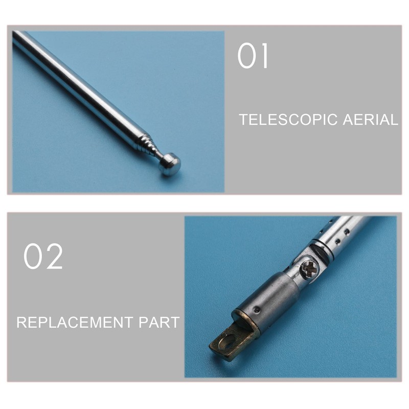 Replacement 49cm 19.3inch 6 Sections Telescopic Antenna Aerial for Radio