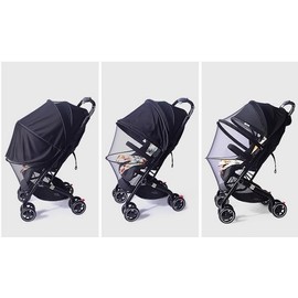 Universal Baby Stroller Sun Shade Infant Pushchair 2-in-1 Mosquito Netting and Baby Stroller Sun Cover Baby Stroller Blackout Cover with Two-Way Zipper Stroller Pram Buggy Shade Extender Sunshade