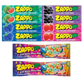 Zappo Sour Flavored Chews Packs (10 Pack, Mix)