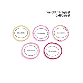 Boho Style Beaded Anklet (5pcs) for Women & Girls, Fashion Jewelry for Party, Daily Clothing Decor, Trendy All-match & Exquisite Jewelry for Birthday Gift:_Multicolor1_one size fits all