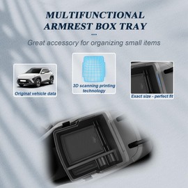 BIBIB0 for 2025 2026 Hyundai Kona Center Console Organizer 2024-2026 Hyundai Kona SX2 Console Trays 2026 Kona Insert Organizer 2024-2026 Hyundai Kona Accessories Armrest Upper Organizer Double Layers