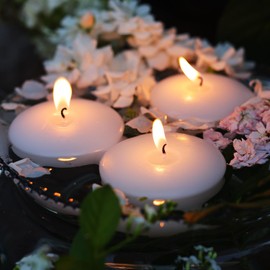 Unieasy Christmas White Floating Candles 3 Inch -12 Pcs,Unscented Floating Candles Dripless 6-8 Hours Long Burning, for Centerpieces,Pool,Home Decor,Weddings