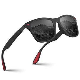 Fazaiyoo Polarized Sunglasses for Men Women Classic Fashion Sun Glasses with UV Protection Mens Sunglasses Outdoor Driving Fishing Shades (Black matte frame with Black lens)