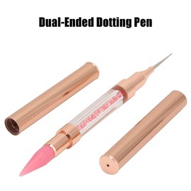 Dual‑Ended Rhinestone Dotting Pen Rhinestone Picker Dotting Pen Wax Tip Rhinestone Pickup Tool Dotting Pen Manicure Nail Art Tool Nail Art DIY Decoration Tool(Pink)