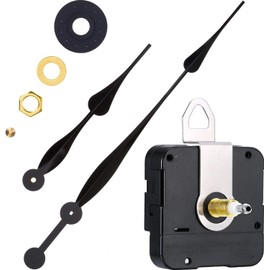 High Torque Quartz Clock Movement Kit - 12" Spade Hands, Easy DIY Wall Clock Assembly, Perfect for Clock Repair & Custom Projects (Black)