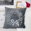 Homey COZY Embroidery Gray Velvet Throw Pillow Cover, Merry Christmas