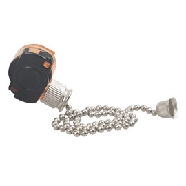 2 Pcs Ceiling Fan Light Switch, E87438 Fan Lamp Switch with 11" Beaded Pull Chain, ON-Off, 6A 125VAC, Electrical Pull Chain Switch for Wall Lamps, Cabinet Light and More