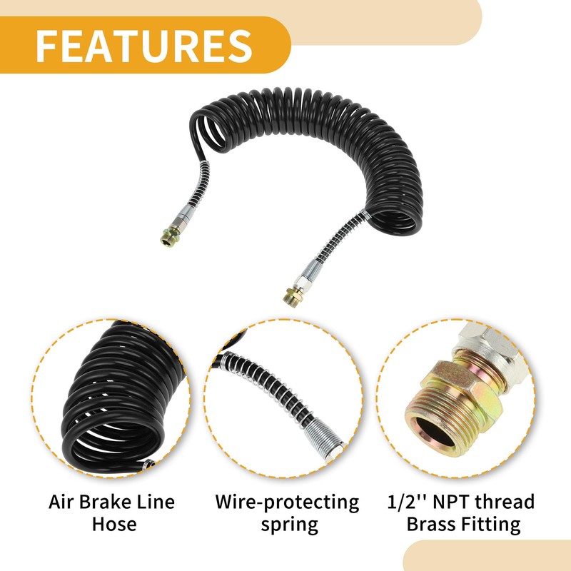 Partuto 30 Circle Air Brake Hose Oil Cooler Coiled Short