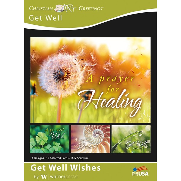 Get Well Wishes - Get Well Greeting Cards - KJV Scripture - (Box of 12)