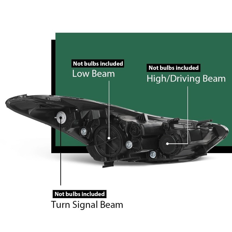 LQI Headlight Assembly Left and Right Side Halogen Compatible with