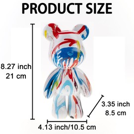 Coniuty Animal Sculpture Resin Bear Statue Decor, Art Figurine Home Ornament Decoration for Office, Living Room, Bedroom, Book Shelf, TV Cabinet, Desktop (Type C)