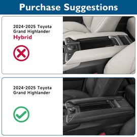BlBLOZ Wireless Charging Anti-Slip Mat and Center Console Organizer(with Secret Compartment) for Toyota Grand Highlander 2024 2025 Accessories Silicone Anti-Slip Wireless Charger Cover Pad 2PCS