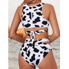 NEIOROT Women's Two Piece Swimsuits High Waisted Bikini Cow Print