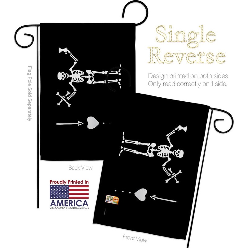 Bartholomew Roberts Original Garden House Flags Set Coastal Pirate Ship