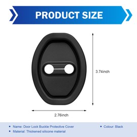 Titgoes 2 PCS Car Door Latch Lock Cover, Silent Shock Absorption Car Door Latch Guard, Silicone Auto Lock Cover Parts Protective Pads, Fit for Most Vehicles (Black)