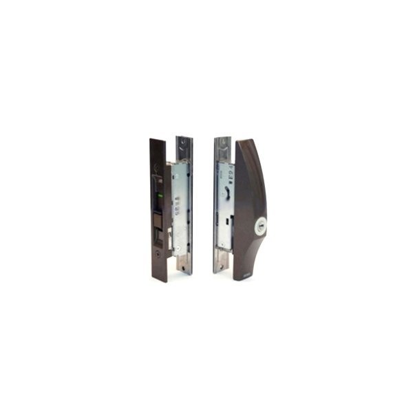 MIWA SL09-1LS-CB Replacement Aluminum Sash Sliding Door Lock, 5 PS Keys Included, Key Replacement, Compatible with Internal Screen Doors, SMKH-UB SL02 Replacement, Miwa Lock SL09, Universal Sliding Door