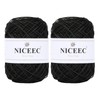 2 Skeins Polyester Plastic Yarn Hand-Knitted Yarn-05#Black