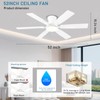 iacaf 52inch Low Profile Ceiling Fan with Light and Remote/APP