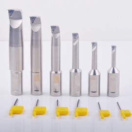 iCarbide 3/4 Shank Indexable Boring Bar 6pcs Set with 6pcs Carbide Inserts