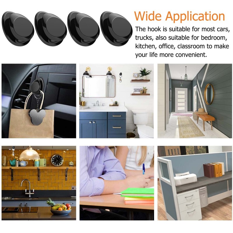 Yuentoen Car Mini Hooks, Auto Adhesive ABS Strong Adhesion Car