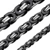 ChainsHouse Men Iron-Black Plating 6mm Wide Byzantine Link Chain Necklace