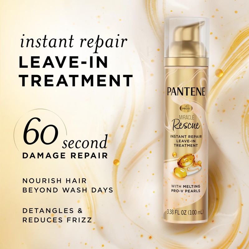 Pantene Miracle Rescue Leave-In Treatment with Pro-V Pearls, Instant Damage