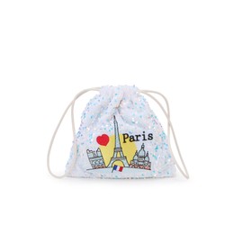 Topkapi 508064000224 Women's Sequin Embroidery Drawstring Bag/Pouch, Off