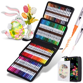 ZSCM QUALITY DECIDES THE FUTURE ZSCM 72 Colors Markers for Adult Coloring Books No Bleeding - Dual-Tip Art Markers, Fine & Brush Tip Coloring Pen for Adult Calligraphy, Drawing, Sketch Art & Creative Journaling