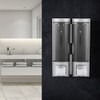 200MLx2 Silver DoubleHead Soap Dispenser WallMounted Manual Shampoo Dispensers