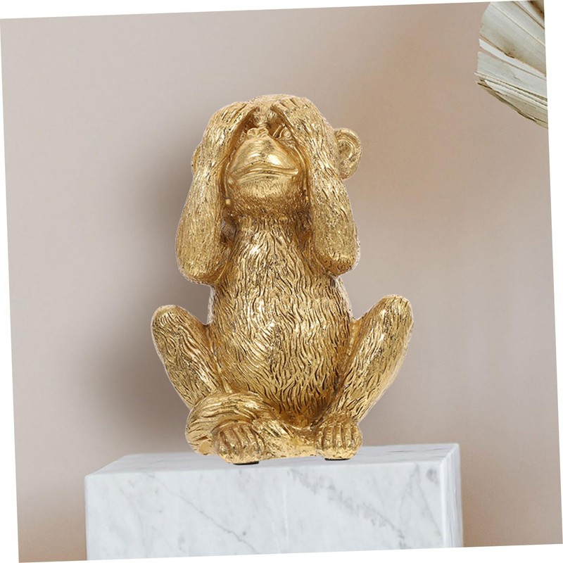 Kichvoe Resin Monkey Figurine Stylish Desktop Adornment Unique Home Decor