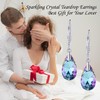 Austrian Crystal Teardrop Earrings for Women 925 Sterling Silver Purple