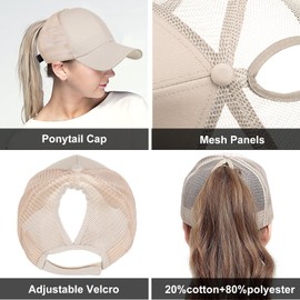 TMEOG Baseball Cap Women's Baseball Cap Women Cap with Mesh Ponytail Cap with Hole for Braid Baseball Cap Summer Cap Plain Colours Sports Cap Breathable, B_leopard