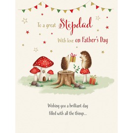 Father's Day Card, to a Great Stepdad - 8 x 6 inches - Piccadilly Greetings