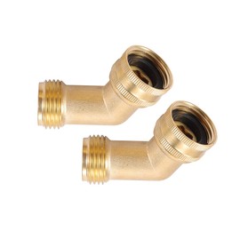 Brass Garden Hose Elbow Connector 45 Degree Hose Elbow Fitting Quick Swivel Connect 3/4" Garden Hose Thread 2pcs with Extra 6 Pressure Washer
