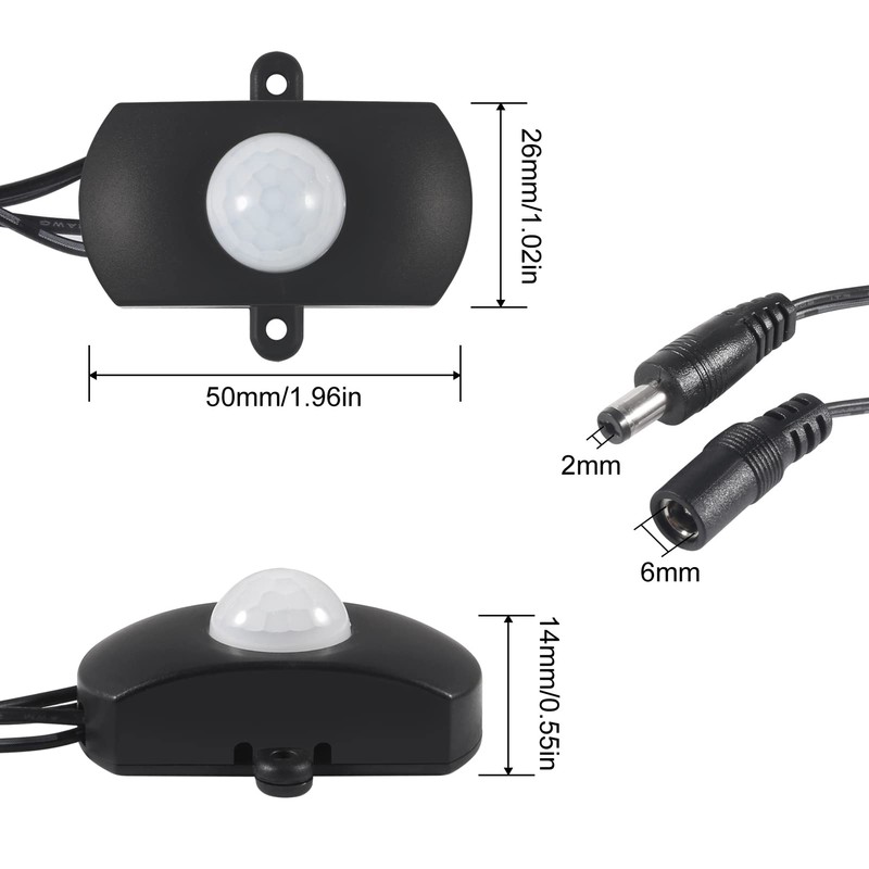 AITIAO 4Pcs DC 5V-24V 5A PIR Motion Activated Sensor Light