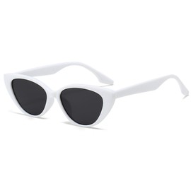 Cat Eye Glasses Premium Feeling New Sun Protection Retro Tide Fashion Glasses - White