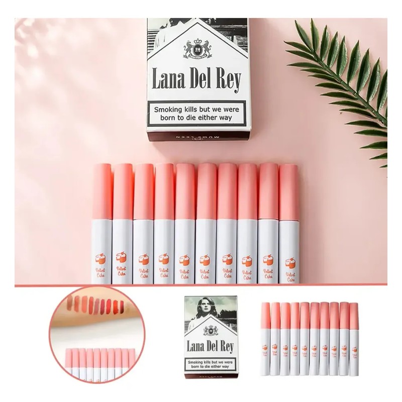 10pc Matte Long-lasting Lip Gloss Set