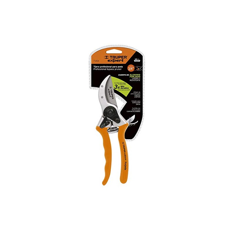 Truper Expert T-45X, Tijera para poda 8", profesional de aluminio