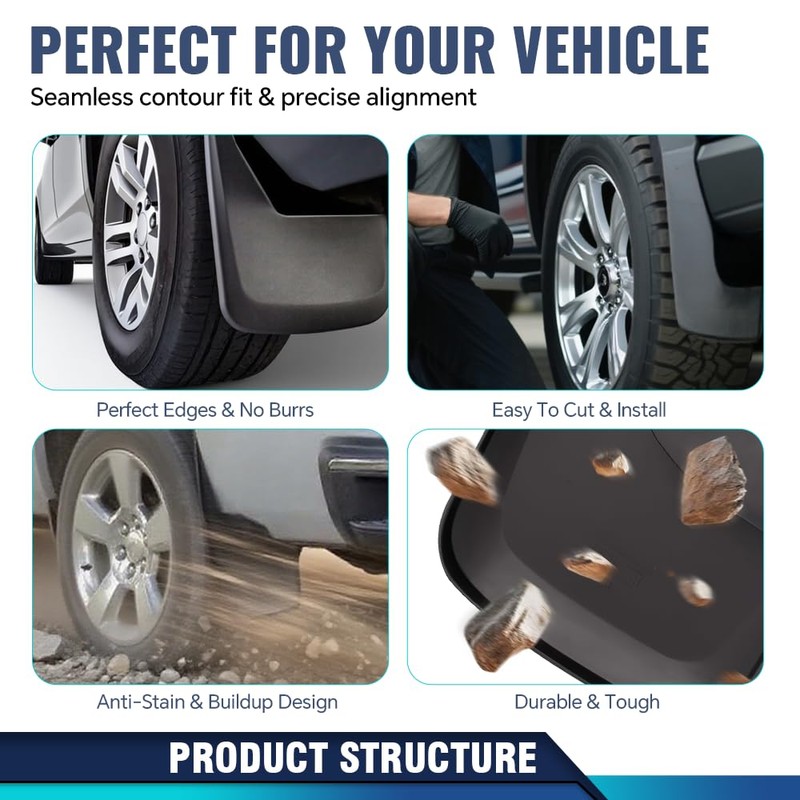 PIT66 4PCS Molded Mud Flaps Wheel Fender Mudguard, Compatible with