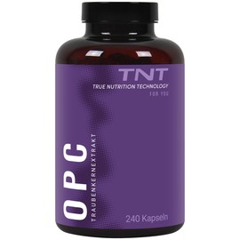 TNT OPC (240 vegane Kapseln) • Traubenkernextrakt hochdosiert • 600mg Traubenkernextrakt davon 570mg oligomere Proanthocyanidine pro Kapsel • 8 Monatsvorrat • 95% reines OPC
