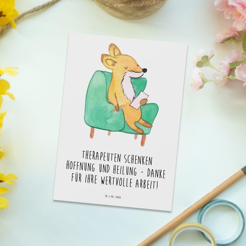 Mr. & Mrs. Panda Postcard Therapist Thank You Gift Psychologists