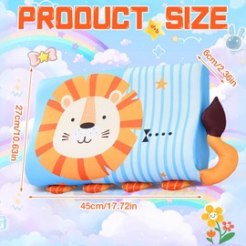 Gobesty Cuscino per bambini, Calmly, cuscino per bambini, 45 x 27 x 6 cm, ergonomico, per bambini, memory, traspirante e delicato sulla pelle, per un sonno sano (leone)