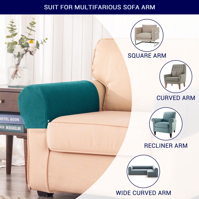Subrtex Stretch Armrest Covers Spandex Arm Covers for Chairs Couch