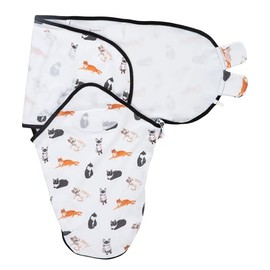 LollyBanks Baby Swaddles, 100% Organic Cotton Swaddle for Newborns Boys and Girls, 3-6 Months Swaddle Sacks with Easy Change Zipper, Newborn Swaddles Baby Registry (Cat Print)