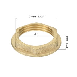 QUARKZMAN G1 Pipe Fitting Hex Flange Locking Nut Threaded Nut Brass 1 Piece