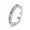 Bellitia Jewelry Women's Eternity Ring 925 Sterling Silver Rhodium-Plated CZ